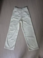 アイボリー コーデュロイ ワイド パンツ