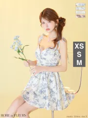 ネイビー [FM4623-NV-2601]【ROBE de FLEURS/ローブドフルール】クラシカルフラワー/ フレア/ ミニドレス/ キャバドレス/ AngelR