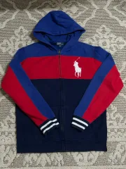 ポロラルフローレン カラーブロック フードジップアップ
