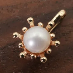 美品 アガット ミルククラウン パール K10 ネックレストップ/25-3116