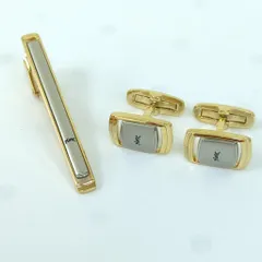 YSL イヴサンローラン　カフリンクス　タイピン　シルバー・ゴールドカラー