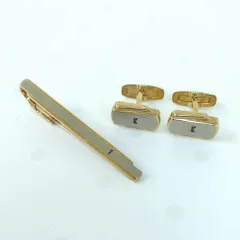 YSL イヴサンローラン　タイピン　カフリンクス　シルバー・ゴールドカラー