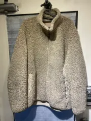 ユニクロ シープスキン フリース ジップアップ アイボリー 2xl