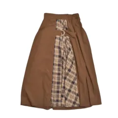 OLIVE des OLIVE アシンメトリー CHECK プリーツ ミディ スカート M