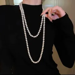 新品 ロングネックレス パール 2連・3連対応 約150cm パール8mm 結婚式 卒業式 入学式 フォーマル 冠婚葬祭 送料無料 Baestar