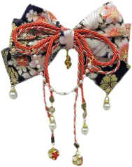 和風リボンクリップ ブラック 髪飾り リボン 袴 卒業式 着物 和装 浴衣 振袖 七五三 成人式 和風 [並行輸入品]