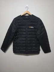 S級 National Geographic ブラック 軽量 ダックダウン ダウンジャケット サイズ 95 メンズ ユニセックス