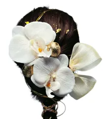 髪飾り 胡蝶蘭 和紐 とリボンと 水引金箔 人気 卒業式 成人式 結婚式 和装 袴 着物 浴衣に ブライダル 花嫁 ロープ ゴールド シルバー ヘアアクセサリー [T.P&FairyTale]