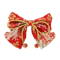 [OTAKUMARKET] 髪飾り リボン 袴 卒業式 着物 和装 浴衣 振袖 七五三 成人式 髪 飾り りぼん 和風 鈴付き つまみ細工 女の子 和装小物 1枚 (11 赤系 ?)