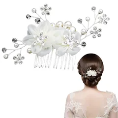 Doyime パールヘアコーム 髪飾り ヘアアクセサリー パール 花 ヘアピン 花嫁 髪留め お花 手作り おしゃれ 浴衣 着物 振袖 留袖 和装用髪飾り 発表会 成人式 卒業式 披露宴 入学式 パーティー 結婚式 ウェディング 和風 小物 レディース