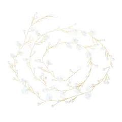 Jravezt ヘッドドレス 結婚式 髪飾り パール 花嫁 ヘアアクセサリー 花冠 手作り 100cm 花かんむり カチューシャ 卒業式 撮影 入学式 発表会 和装 小物