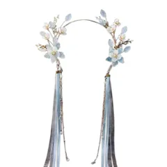 髪飾りセット 漢服の髪飾り ヘッドドレス カチューシャ ウェディング 花嫁 レディース花飾り 古風首飾り 古代 髪留め イヤリング プリント Uピンフラワー 花モチーフ ヘアピン かんざし 和装 紐アレンジ ロープアレンジ 成人式 卒業式 結婚式 パーティー 