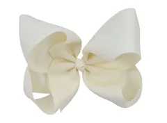 バレッタ リボン 大きい 女の子 子供 ふんわり ヘアアクセサリー おしゃれ ヘアピン 髪留め 髪飾り かわいい クリップ パーティ 発表会 結婚式 卒業式 入学式 13cm (ホワイト)