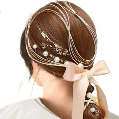 [SOMILA] 和風 髪飾り 水引 リボン 紐組 卒業式 成人式 和装 着物 結婚式 七五三 浴衣 パーティー 謝恩会 お正月 花火大会 花 ロープ ドライフラワー ヘアアクセサリー (ピンク)