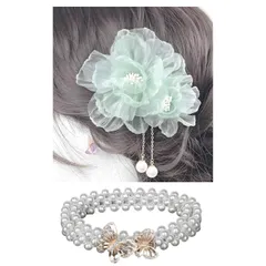 髪飾り 髪留め・帯飾り パール｜浴衣 和装 小物 成人式 花嫁 七五三 花火大会 卒業式 前撮り 入園式 入学式 花 ショート 袴 レディース シンプル 礼盒装【2点セット】｜NAJIKA