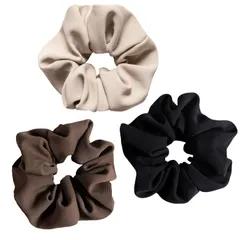 サテン シュシュ ヘアゴム ヘアバンド 大人 髪飾り エレガント レディース ガールズ ヘアアクセサリー 簡単ヘアアレンジ カラーフル (フランス風3点セット)