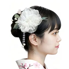 髪飾り 髪留め 浴衣 和装 小物 成人式 花嫁 七五三 花火大会 卒業式 前撮り 入園式 入学式 白 花 袴 レディース シンプル からフォーマルまで 礼盒装 ロングにもショートにも対応｜NAJIKA