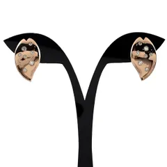 タサキ TASAKI フラワーモチーフ デザインピアス PG ピンクゴールド イヤリング メレダイヤ 花 ピアス K18 ダイヤモンド レディース 【中古】