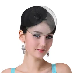 [Bao Core] カクテルハット トーク帽 ウェディングハット チュール付き ヘッドドレス 髪飾り レディース 花嫁用 ?婚式 パーティー 二次会 帽子 欧米風 ヘアアクセサリー 大人用 黒 白 フォーマル 写真撮影 成人式 発表会 おしゃれ エレガント