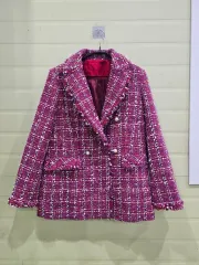 ツイード チェック ダブル ボタン ジャケット