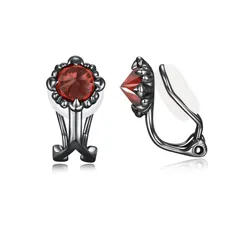 immobird 黒イヤリング メンズ レディース 鷲の爪 フェイクピアス 痛くない ノンホールピアス ガーネット ジュエリー ファッション 誕生石 バレンタイン ギフト ホワイトデー お返し 入学式 卒業式