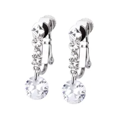 LOKUMI イヤリング 金属アレルギー対応 日本製 シリコンカバー付 キュービックジルコニア レディース シンプル 揺れる ビジュー シルバー K24 ゴールド ピンクゴールド 金メッキ K24メッキ ネジ式 金属アレルギー対応イヤリング ne-75 (シル