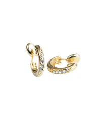 【MUK公式】痛くないイヤリング 金属アレルギー対応 レディース ニッケルフリー 人気 タイニーストーンループフィットイヤリング 普段使い ジュエリー ギフト ファッション かわいい おしゃれ アクセサリー 両耳 2個セット (ゴールド) プレゼント (ゴール