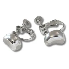 [mico.lor] ステンレス イヤリング (7) ビーンズ 2個セット 豆 イヤリング金属アレルギー対応 ノンホール シルバー 銀色