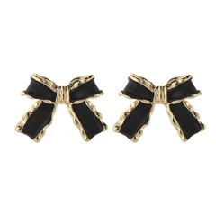 イヤリング レディース 人気 ノンホールピアス 痛くない ブラック リボン 黒 ゴールド シリコンパッド クッション イヤリング 上品 華奢 エレガント Miyabi Grace ミヤビグレース