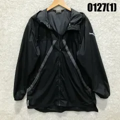 PUMA プーマ ブラック ウィンドブレーカー フーディー ジャケット L