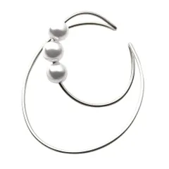 [Ｃｒｅａｍ ｄｏｔ．] クリームドット イヤーカフ レディース 人気 金属アレルギー ニッケルフリー 18kコーティング イヤカフ 片耳用 大ぶり パール 【シルバー×フリーサイズ】