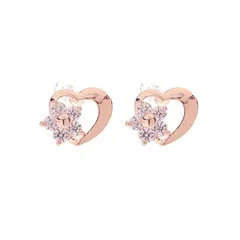 CHERRY Knot CHERRY Knot ピアス ハート イヤリング 小さめ 上品 ビジュー ジルコニア CZダイアモンド レディース 大人 可愛い レディース 人気(樹脂ピアス イヤリング) (樹脂ピアス イヤリング) (ピアス：ゴールド)