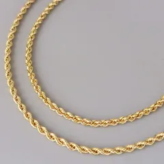 18金 K18 男女兼用 パイプロープチェーンネックレス 3.46ｇ 50.5㎝ E293