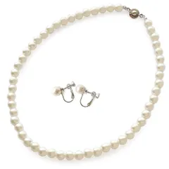 [ジュエルボックス] JewelVOX イヤリング ピアス ネックレス レディース ニッケルフリー チタンポスト パール 2点セット 【イヤリングセット】キスカ