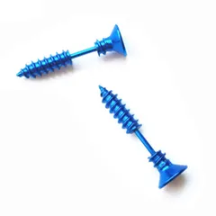 Rockyu ピアスメンズ 人気 ブルー青 ネジピアス イヤリング おしゃれ アメリカンピアス 韓国ピアス カッコいい 男性 アクセサリー