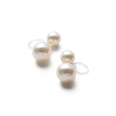 [VOTRE COUTURE]パールイヤリング グランプレミアム ノンホール樹脂ピアス 真珠 ブランド10年保証 (6?8mm, クリームホワイト)