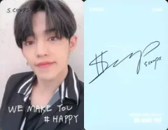 【中古】コレクションカード(男性) SEVENTEEN/S.COUPS(エスクプス)/「#HAPPY」・裏面水色/CD「JAPAN 1ST MINI ALBUM WE MAKE YOU」(初回限定盤B)特典フォトカード