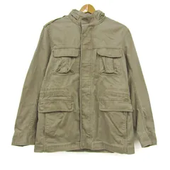 ユニクロ ミリタリーコート ブルゾン コットン100% アウター メンズ Lサイズ ベージュ UNIQLO 【中古】