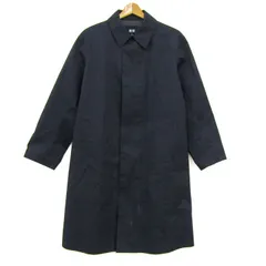 ユニクロ ブロックテックステンカラーコート スプリングコート 312-409338 アウター メンズ Mサイズ ネイビー UNIQLO 【中古】