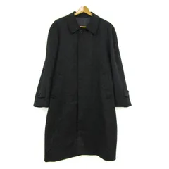 カシミヤ ステンカラーロングコート カシミヤ100% アウター 黒 メンズ 92A5サイズ ブラック cashmere 【中古】