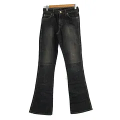 エドウィン デニムパンツ ジーンズ ジーパン ストレッチ フレア SOMETHING ボトムス レディース 27×32サイズ インディゴ EDWIN 【中古】