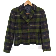 ローラアシュレイ テーラードジャケット ウール混 ブランド アウター レディース 9サイズ グリーン×パープル Laura Ashley 【中古】のサムネイル