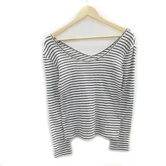 フリークスストア FREAKS STORE ニット カットソー 長袖 ラウンドネック ボーダー柄 F ホワイト 白 /MS39 ■MO