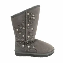 UGG australia アグオーストラリア スタッズ ムートンブーツ シューズ CLASSIC ANGEL 5538 グレー サイズW6 23cm レディース 【中古】
