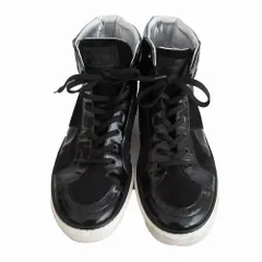 LOUIS VUITTON ルイヴィトン ダミエ パテント ハイカットスニーカー シューズ ブラック サイズ7 26cm メンズ  【中古】