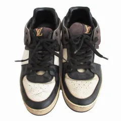 LOUIS VUITTON ルイヴィトン ダミエ グラフィット ローカットスニーカー シューズ ブラック グレー サイズ5 24cm メンズ 【中古】
