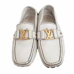 LOUIS VUITTON ルイヴィトン LVモンテカルロ ドライビングシューズ レザー ホワイト サイズ7M 26cm メンズ 【中古】