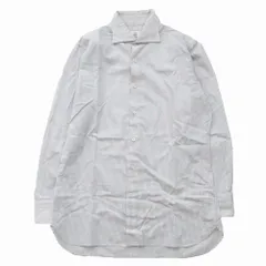 STRASBURGO ストラスブルゴ ストライプ柄 ワイドカラー ドレスシャツ プルオーバートップス 長袖 ホワイト 40 M メンズ 【中古】