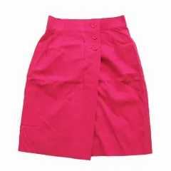 Christian Dior クリスチャンディオール 1タック ボタンフライ スカート ひざ丈 ピンク L レディース 【中古】