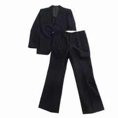 銀座英国屋 EIKOKUYA えいこく屋 シャドーストライプ柄 スーツセットアップ ネイビー 2B 2タックパンツ メンズ 【中古】